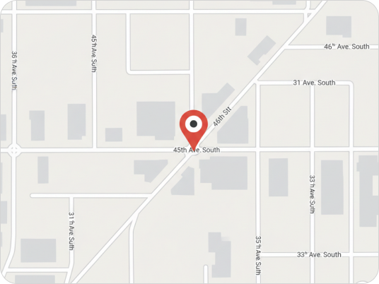 Map showing Eyes on 45th near 45th Street South in Fargo