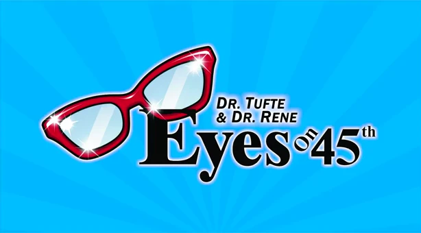 Eyes on 45th logo on a blue background